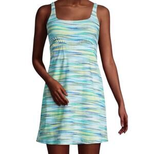 Lands' End Square Neck Swim Dress One Piece Swimsuit with Shorts Women's 16